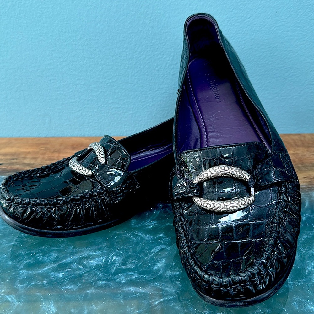 Brighton Black Leather Loafers Size 11